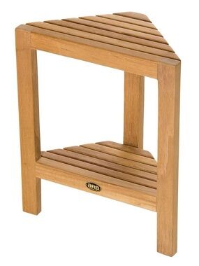 NWT! ARB Triangular Teak Corner Shower Bench - Natural Teak